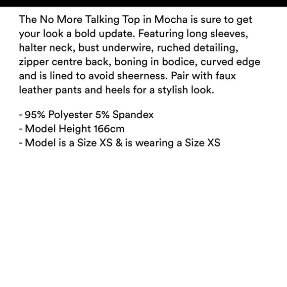 Nwt long sleeve mesh white Fox Boutique mocha - Picture 7 of 8